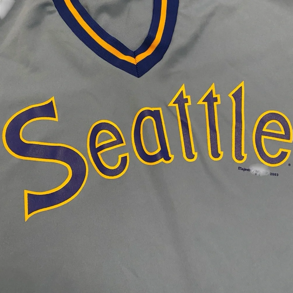 Majestic Seattle Mariners Cooperstown Collection Retro Jersey XL Baby Blue Y2K - Picture 2 of 10